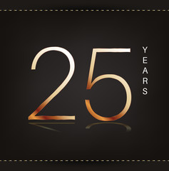 Twenty five years anniversary banner. 25th anniversary logo.