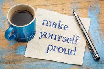 Make yourself proud - napkin concept