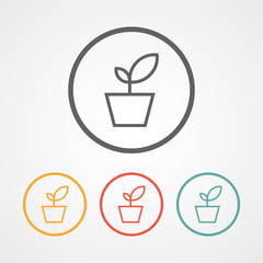 organic plant with pot icon