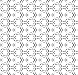 Vector monochrome seamless pattern, subtle ornamental background, black & white lattice, thin lines, repeat geometric tiles. Simple abstract endless texture. Design element for prints, digital, web