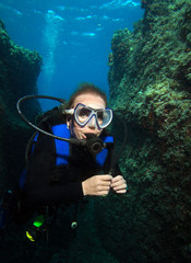 Woman Scuba Diver.