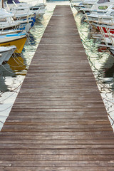 Obraz premium Dock with ships on other sides
