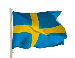 Flag of Sweden, isolated on white background