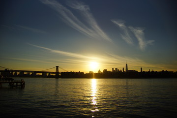 Fototapeta na wymiar Manhattan Skyline, East River