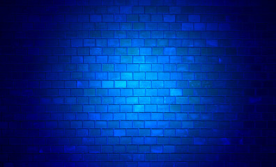 Niebieska, ceglana ściana