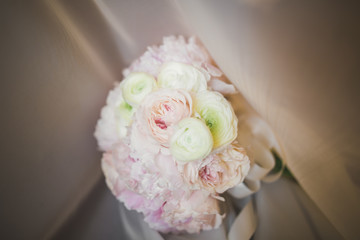 Wonderful luxury wedding bouquet of different flowers