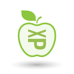 Isolated healthy apple fruit with  a Tongue sticking text face e