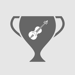 Isolated award cup icon with  a violin