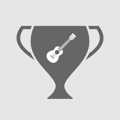 Isolated award cup icon with  an ukulele