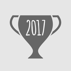 Isolated award cup icon with  a 2017 year  number icon