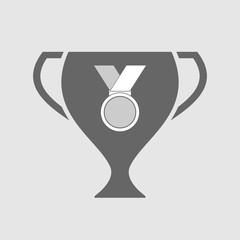 Isolated award cup icon with  a medal