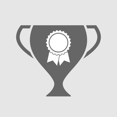 Isolated award cup icon with  a ribbon award