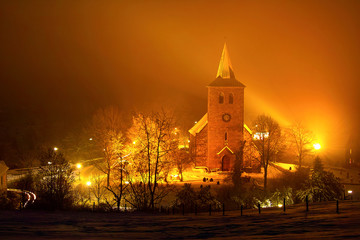 Fototapeta premium Bergkirchen - Bad Oeynhausen am Abend