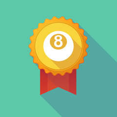 Long shadow badge with  a pool ball