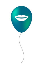 Isolated air balloon with  a female mouth smiling