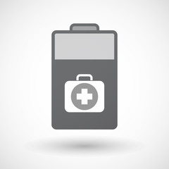 Isolated battery icon with  a first aid kit icon