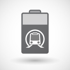 Isolated battery icon with  a subway train icon