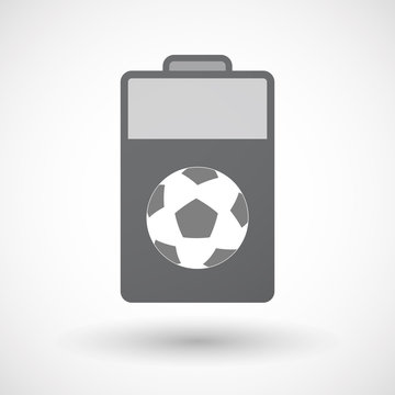 Isolated battery icon with  a soccer ball