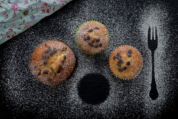Muffins mit Puderzucker