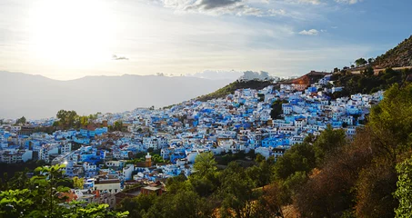 Keuken spatwand met foto vistas de chefchaouen el conocido pueblo azul de marruecos © Jota SP