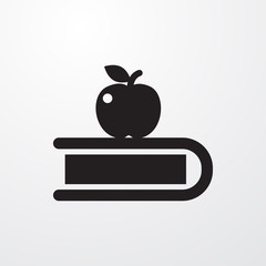 apple on book icon illustration