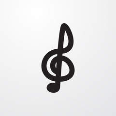 treble clef icon illustration
