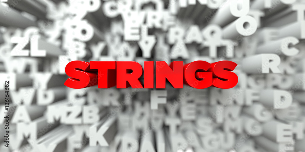 Fototapete strings - red text on typography background - 3d rendered royalty free stock image. this image can b