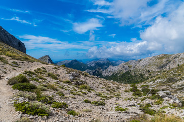 Hiking path in the Tramuntana on GR 221, Mallorca, Spain