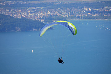 paraglider above Lake Annecy