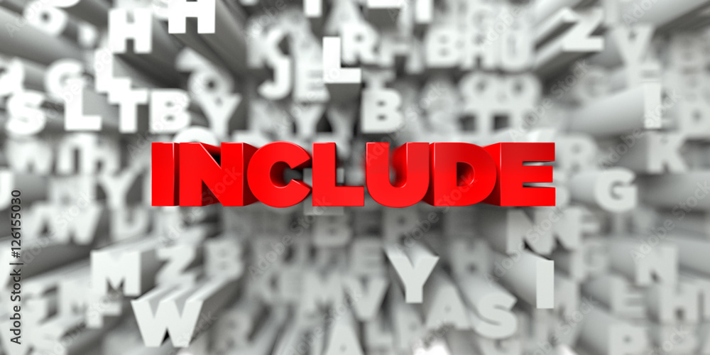 Fototapete include - red text on typography background - 3d rendered royalty free stock image. this image can b
