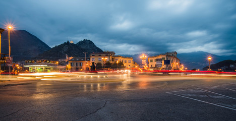 Lights of Piazza Garibaldi, Sora, Ciociaria, Italy