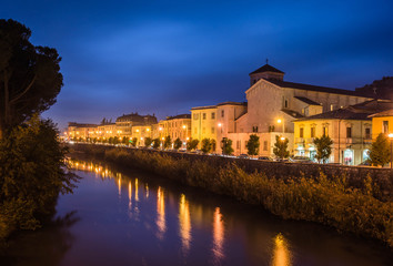 View of Fiume Liri by night, Sora, Ciociaria