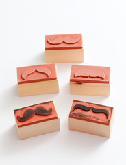 moustaches rubber stamp. Movember men's health awareness concept.