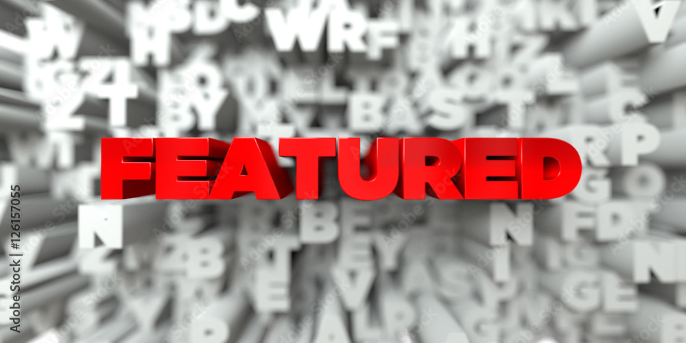 Fototapete featured - red text on typography background - 3d rendered royalty free stock image. this image can 