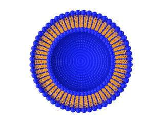 Medical 3D illustration of liposomes bi-layer structure isolated on white background