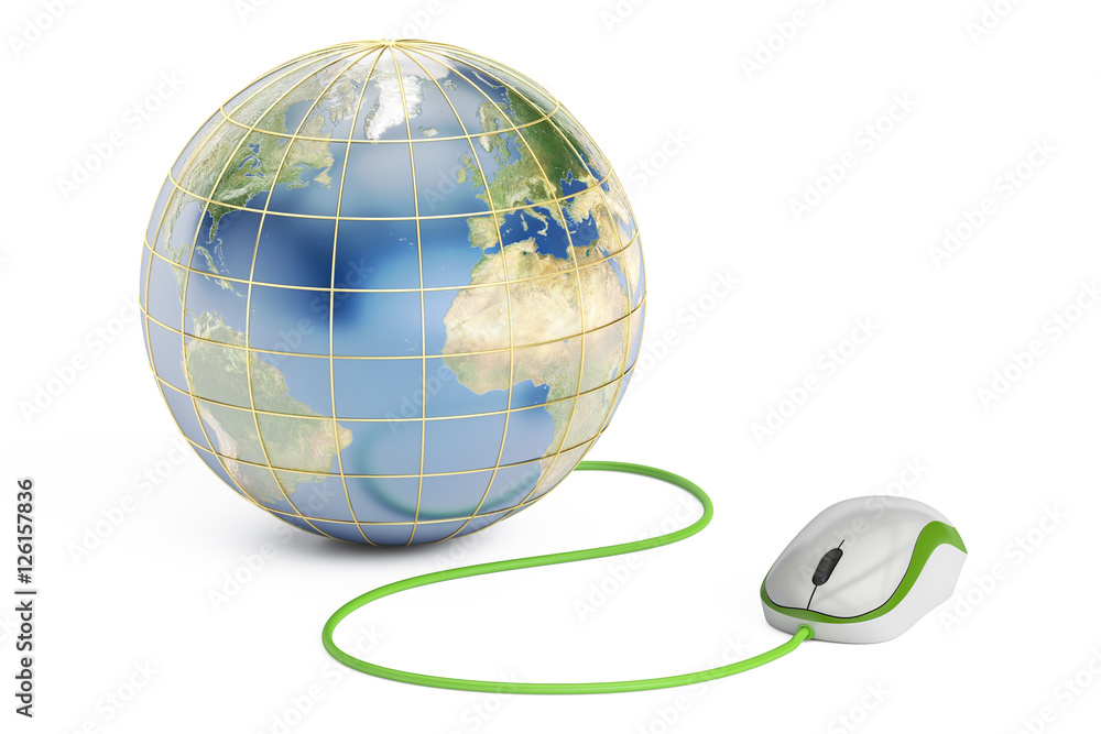 Poster global internet concept, 3d rendering