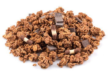 muesli with pieces of chocolate