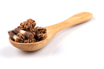 muesli with pieces of chocolate