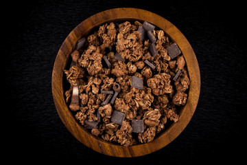 muesli with pieces of chocolate