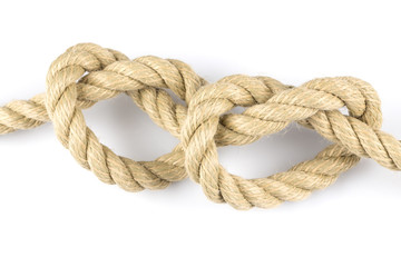 Two heart shape knot of rope