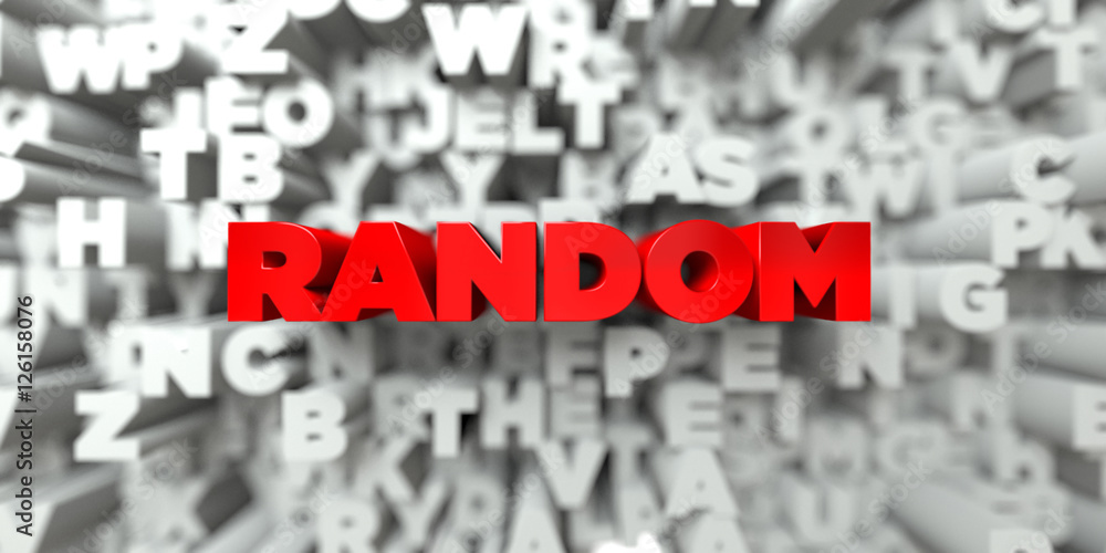 Fototapete random - red text on typography background - 3d rendered royalty free stock image. this image can be