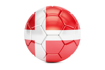 Fototapeta premium soccer ball with flag of Denmark, 3D rendering