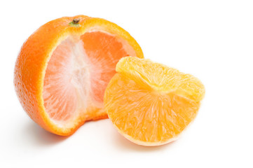 Mandarin, tangerine citrus fruit isolated on white background