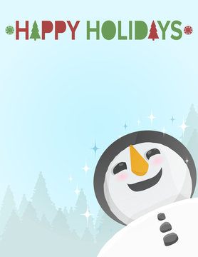 Happy Holidays Snowman Flyer Template