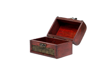 antique jewelry box on white background