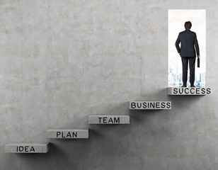 Obraz premium Businessman in a doorway