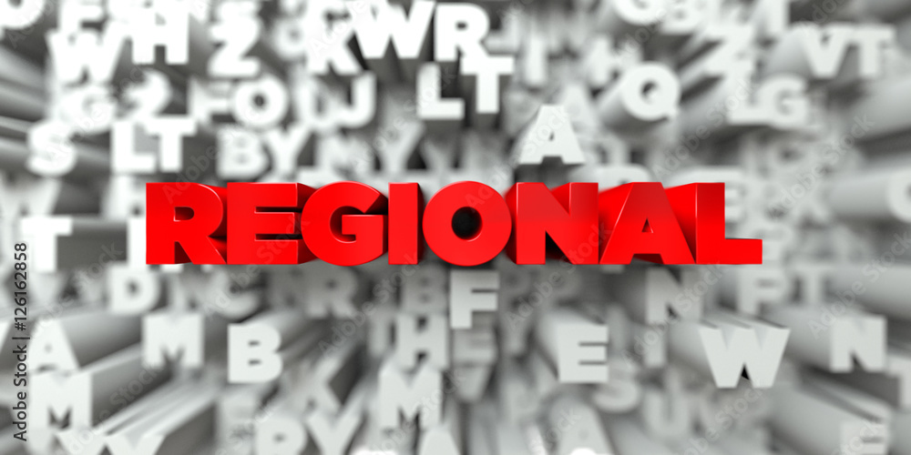 Fototapete regional - red text on typography background - 3d rendered royalty free stock image. this image can 