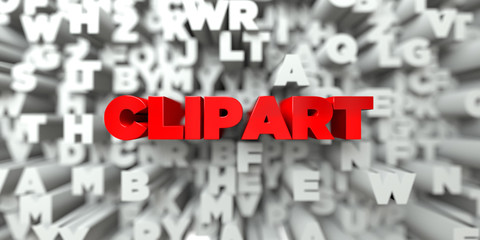 CLIPART -  Red text on typography background - 3D rendered royalty free stock image. This image can be used for an online website banner ad or a print postcard.