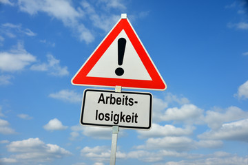 Arbeitslosigkeit, Arbeit, Kündigung, Entlassung, symbolisch, Schild, Warnung, Arbeitsrecht, Arbeitsmarkt, Arbeitsschutz, Kündigungsschutz, Freisetzung, Arbeitsmarkt