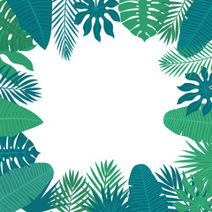Fototapeta na wymiar Abstract background with tropical leaves. Floral design backgrou